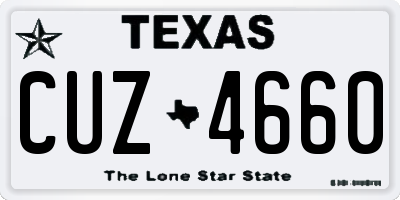 TX license plate CUZ4660