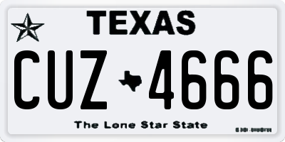 TX license plate CUZ4666