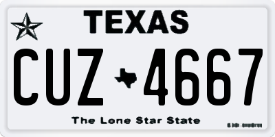 TX license plate CUZ4667