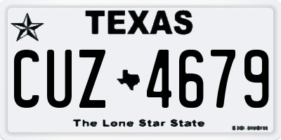 TX license plate CUZ4679