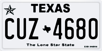 TX license plate CUZ4680