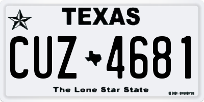 TX license plate CUZ4681