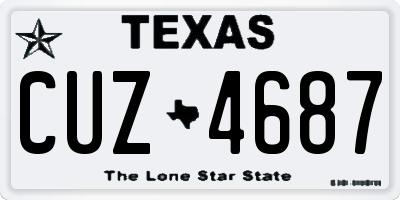 TX license plate CUZ4687