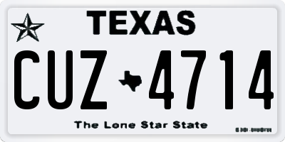 TX license plate CUZ4714