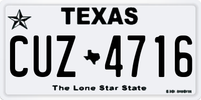 TX license plate CUZ4716