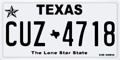 TX license plate CUZ4718