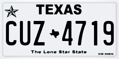 TX license plate CUZ4719