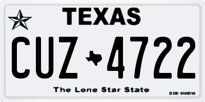 TX license plate CUZ4722