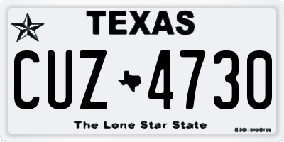 TX license plate CUZ4730