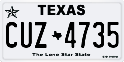 TX license plate CUZ4735