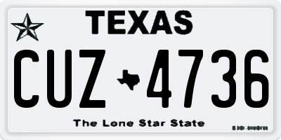 TX license plate CUZ4736