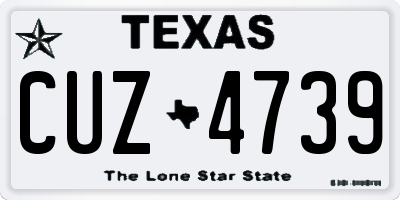 TX license plate CUZ4739