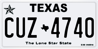 TX license plate CUZ4740