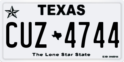 TX license plate CUZ4744
