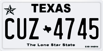 TX license plate CUZ4745