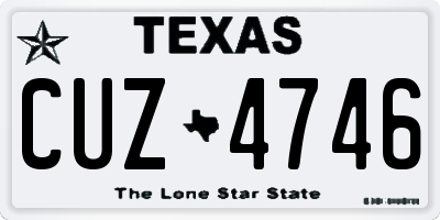 TX license plate CUZ4746