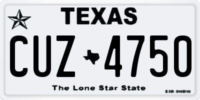 TX license plate CUZ4750