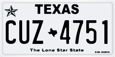 TX license plate CUZ4751