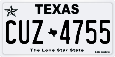 TX license plate CUZ4755