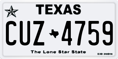 TX license plate CUZ4759
