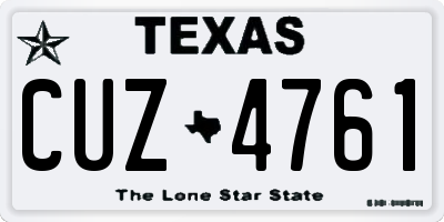 TX license plate CUZ4761