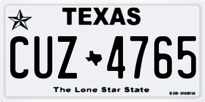 TX license plate CUZ4765