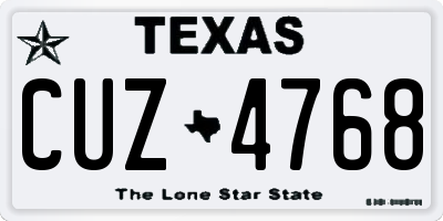TX license plate CUZ4768