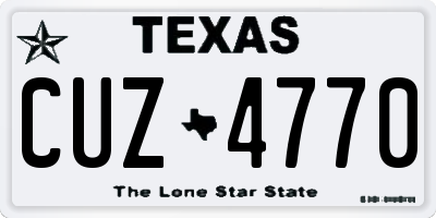 TX license plate CUZ4770