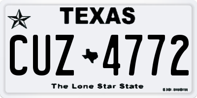 TX license plate CUZ4772