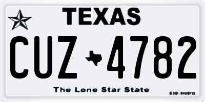 TX license plate CUZ4782