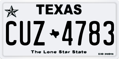 TX license plate CUZ4783