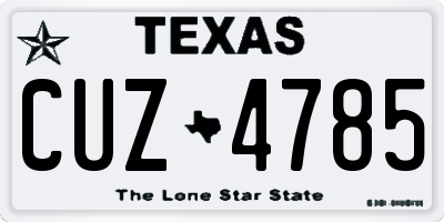 TX license plate CUZ4785