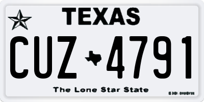 TX license plate CUZ4791