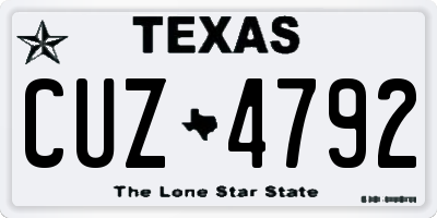 TX license plate CUZ4792