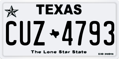 TX license plate CUZ4793