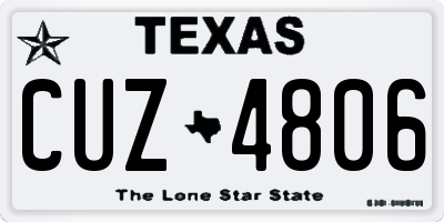 TX license plate CUZ4806
