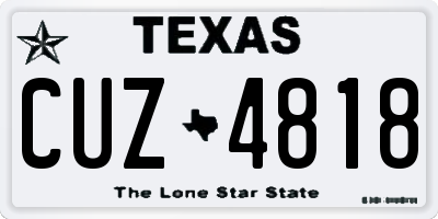 TX license plate CUZ4818
