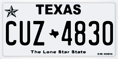 TX license plate CUZ4830