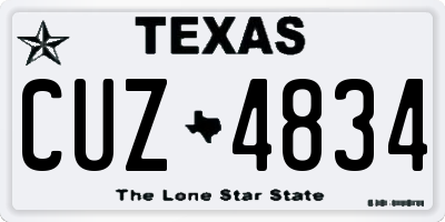 TX license plate CUZ4834