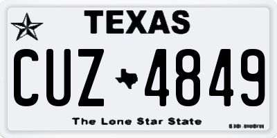 TX license plate CUZ4849
