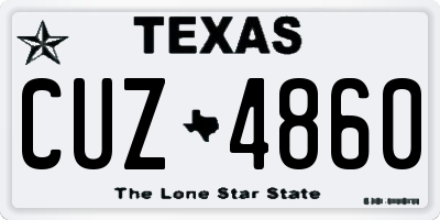 TX license plate CUZ4860