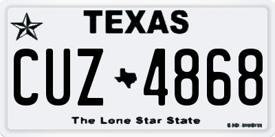TX license plate CUZ4868