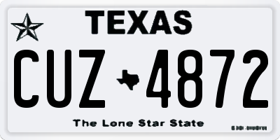 TX license plate CUZ4872
