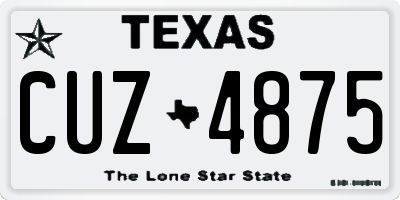 TX license plate CUZ4875