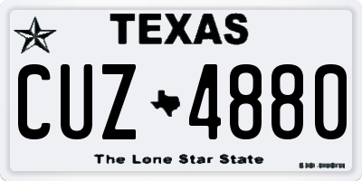 TX license plate CUZ4880