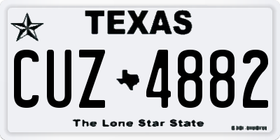 TX license plate CUZ4882