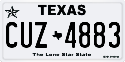 TX license plate CUZ4883