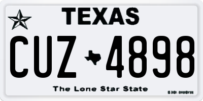 TX license plate CUZ4898