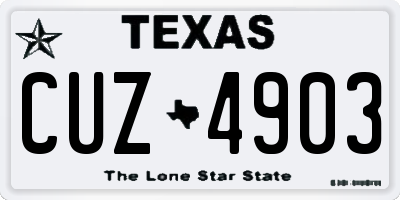 TX license plate CUZ4903