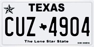 TX license plate CUZ4904
